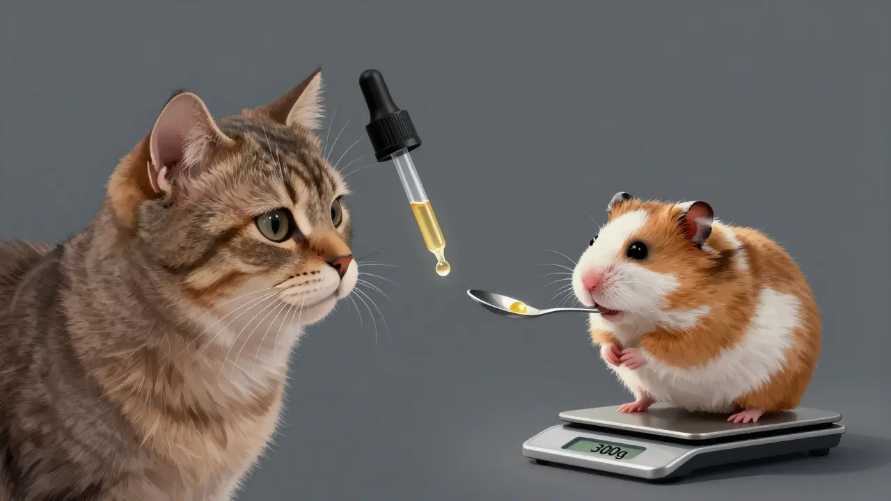 Kočka a křeček dostávají přesně dávkované CBD.