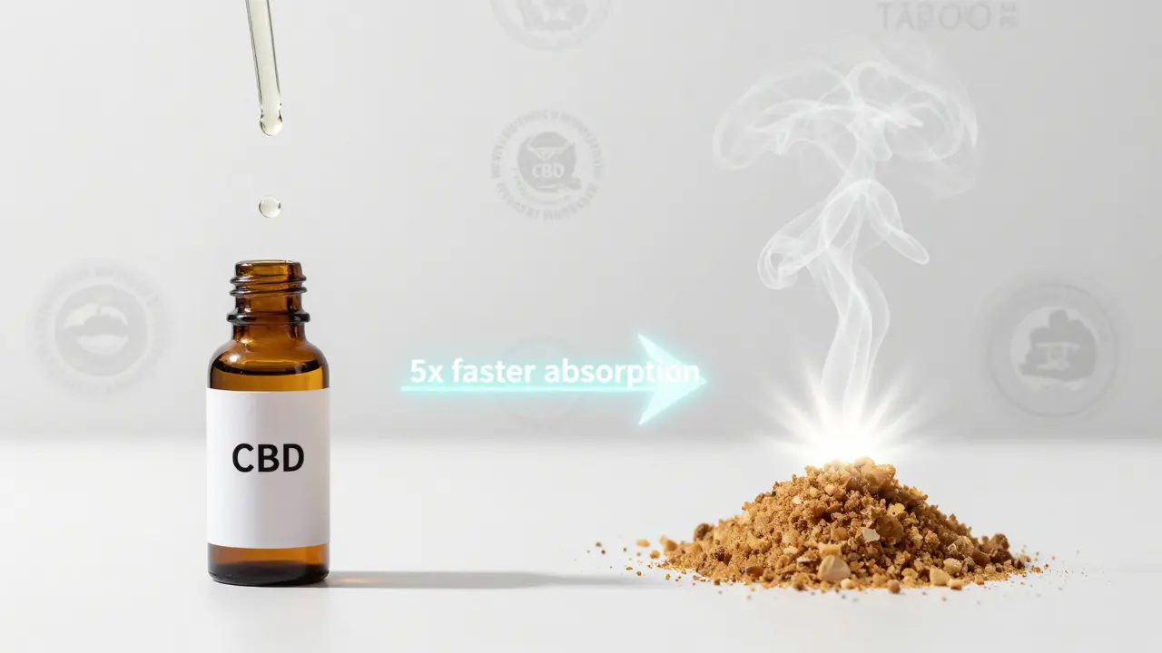 Srovnání CBD oleje a CBD crumble s ukázkou rychlosti účinku.