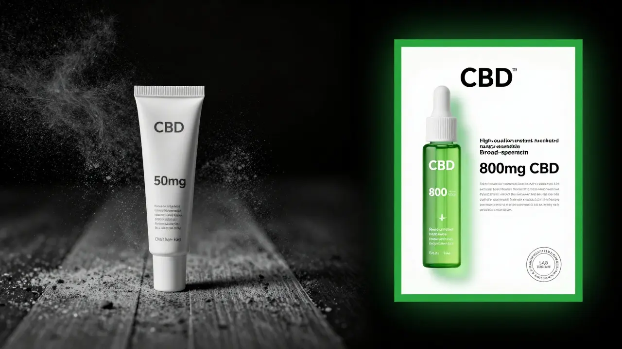 Porovnání kvalitního a špatného CBD krému: jedna cesta úspěchu, druhá selhání.