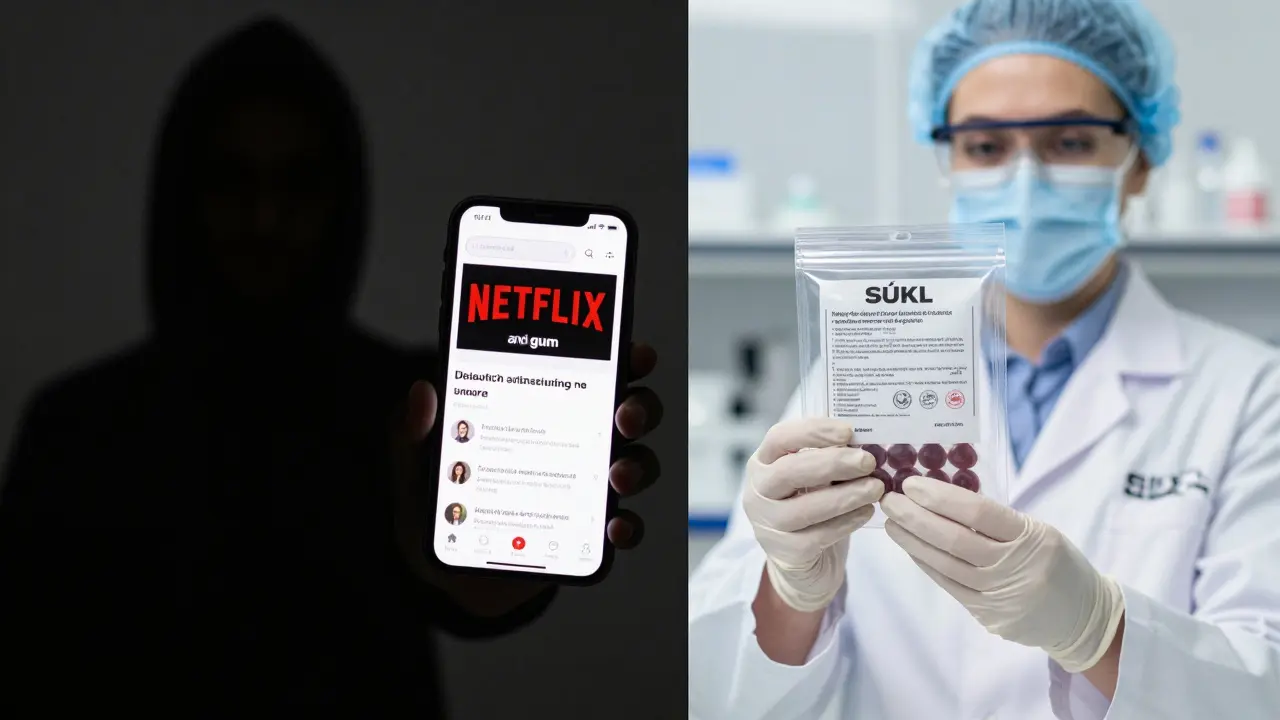 Kontrast mezi falešnou zprávou na telefonu a ověřenými CBD produkty