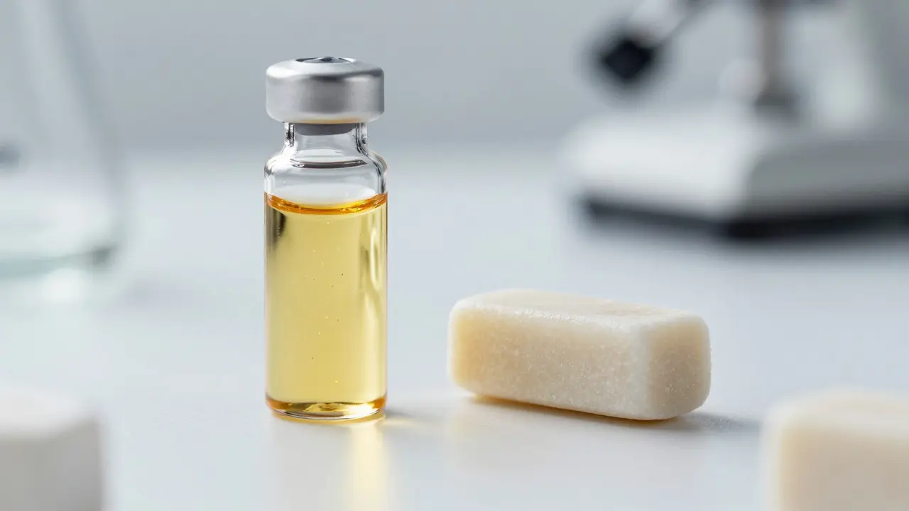 Laboratoř s nano-kapkami CBD a moderní žvýkačkou