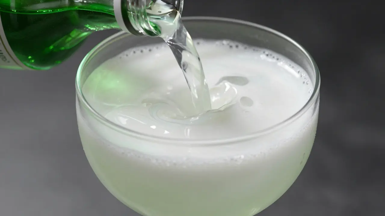 Zakalování absinthu při přidání vody (louche)
